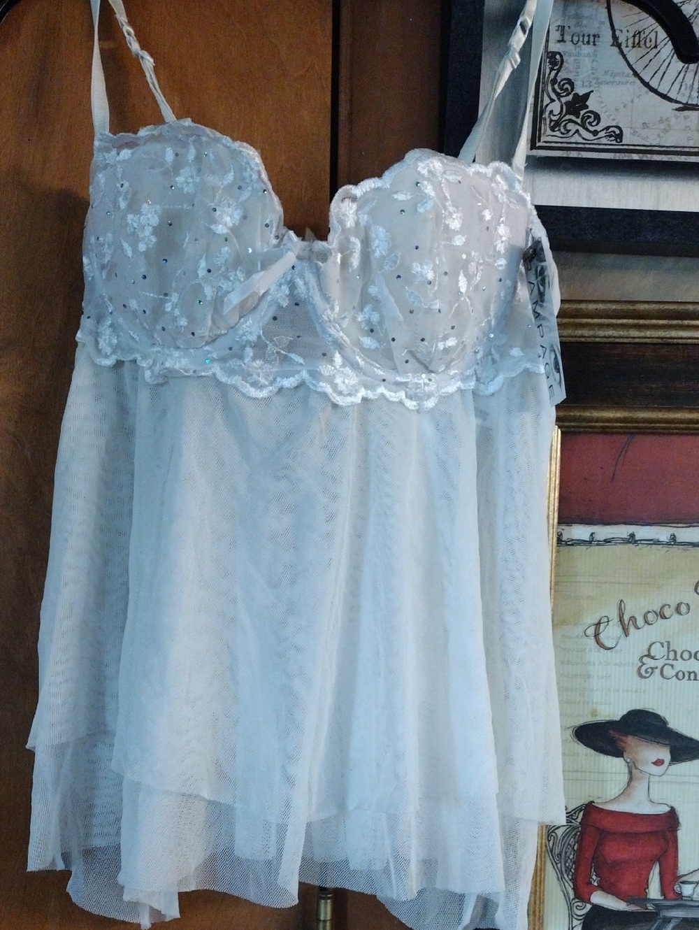 Delicate White Lace Babydoll Chemise - Brand: